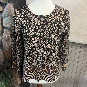 Susan Bristol Animal Print Cardigan